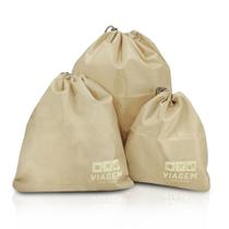 Organizador de Malas para Viagem com 3 Peças Jacki Design Bege