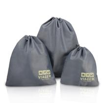 Organizador de Malas para Viagem com 3 Peças Jacki Design Cinza