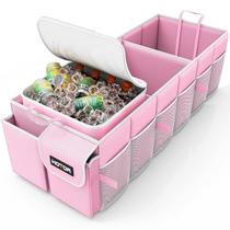 Organizador de Maletero HOTOR Resistente Plegable con Nevera 69L+23L Rosa