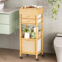 Organizador de maquiagem Amazer Bamboo com 3 gavetas para banheiro Organizador de maquiagem Amazer Bamboo com 3 gavetas para banheiro