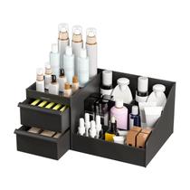 Organizador de maquiagem Amovee Black Skincare com 6 compartimentos