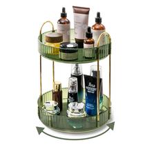 Organizador de maquiagem Asayuee 360 Rotating 2 Tier Green ABS Organizador de maquiagem Asayuee 360 Rotating 2 Tier Green ABS