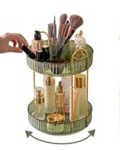 Organizador de maquiagem Asayuee 360 Rotating 2 Tier Green ABS Organizador de maquiagem Asayuee 360 Rotating 2 Tier Green ABS