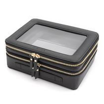Organizador de maquiagem Aveniee XL Clear Double Layer com suporte de pincel