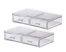 Organizador De Maquiagem Bijus Duas Gavetas Caixa Acrilico cod 1090