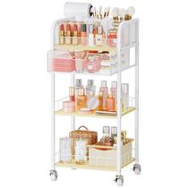 Organizador de maquiagem, carrinho de armazenamento HaPirm de 4 camadas com gaveta Organizador de maquiagem, carrinho de armazenamento HaPirm de 4 camadas com gaveta