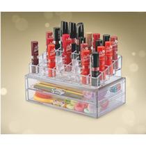 Organizador De Maquiagem Cosméticos Batom Com Gaveta Dupla Acrílico Closet N716 Organizador De Maquiagem Cosméticos Batom Com Gaveta Dupla Acrílico Closet N716