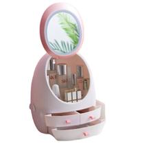 Organizador de Maquiagem Cosméticos com Espelho Iluminado por LED