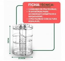 Organizador de Maquiagem Cosméticos Giratório 360 Acrílico Organizador de Maquiagem Cosméticos Giratório 360 Acrílico