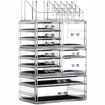 Organizador de maquiagem Cq acrílico empilhável com 11 gavetas transparente x4