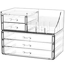 Organizador de maquiagem Cq acrílico transparente com 5 gavetas Organizador de maquiagem Cq acrílico transparente com 5 gavetas