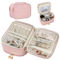 Organizador de maquiagem de viagem Kendal de couro PU de grande capacidade