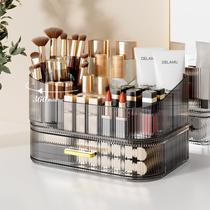 Organizador de maquiagem Delamu com gavetas empilháveis e porta-pincéis Organizador de maquiagem Delamu com gavetas empilháveis e porta-pincéis