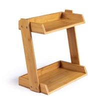 Organizador de maquiagem e bancada GOBAM Bamboo 2 Layer Organizador de maquiagem e bancada GOBAM Bamboo 2 Layer