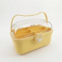 Organizador De Maquiagem E Manicure Maleta 6 Divisórias Portátil Para Viagem E Banheiro Com Alça Ergonômica E Tampa Visível -