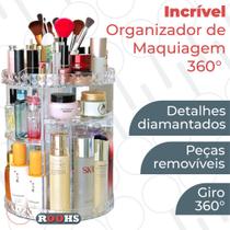 Organizador De Maquiagem Giratório 360 Torre Acrílico Makeup