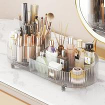 Organizador de Maquiagem Giratório Crystal Clear - Grande Capacidade para Maquiagem, Pincel, Batom e Produtos para Pele