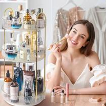 Organizador de Maquiagem Giratório Suporte Multiuso 2/3 Andares p/ Cosméticos e Perfumes Organizador de Maquiagem Giratório Suporte Multiuso 2/3 Andares p/ Cosméticos e Perfumes