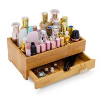 Organizador de maquiagem GOBAM Bamboo com gaveta para banheiro e cômoda Organizador de maquiagem GOBAM Bamboo com gaveta para banheiro e cômoda