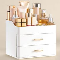 Organizador de maquiagem HBlife com 2 gavetas para Vanity All White Organizador de maquiagem HBlife com 2 gavetas para Vanity All White