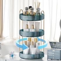 Organizador de maquiagem INVSSENE 360 Rotating 3 Tiers Blue Organizador de maquiagem INVSSENE 360 Rotating 3 Tiers Blue