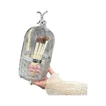 Organizador De Maquiagem Rotativo De Plástico Transparente Caixa De Armazenamento Cosmético Para Organizador De Maquiagem Rotativo De Plástico Transparente Caixa De Armazenamento Cosmético Para