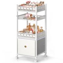 Organizador de maquiagem SOLIMINTR Large Skincare com gaveta branca