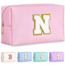 Organizador de maquiagem TOPEAST Initial Makeup Bag rosa para mulheres