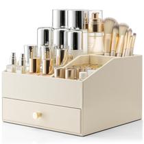 Organizador de maquiagem Vladimir Skincare Perfume PU Leather Beige