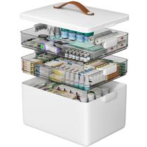 Organizador de medicamentos CTIME portátil de 3 camadas com alça de couro