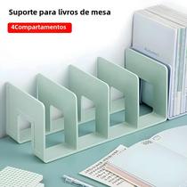 Organizador de Mesa Acrílico com 4 Compartimentos - Colorido e Funcional