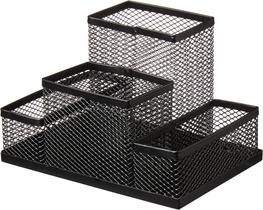 Organizador De Mesa Aramado 4 Compartimentos Preto - Keep Organizador De Mesa Aramado 4 Compartimentos Preto - Keep