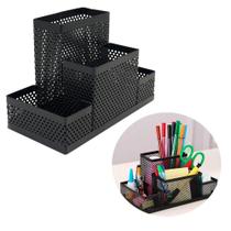 Organizador de Mesa Aramado Porta Canetas - Preto 11cm - Rocie