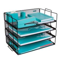 Organizador de mesa Dasher Products Bandeja de papel empilhável de 4 camadas