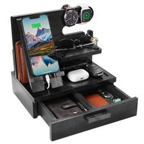 Organizador de Mesa de Cabeceira com Docking Station para Celular ZAPUVO