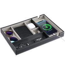 Organizador de mesa de cabeceira de couro PU Valet Tray ProCase de 1 camada