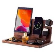 Organizador de mesa de cabeceira Sproo Wooden com forro de feltro em madeira de acácia
