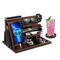 Organizador de Mesa de Madeira Gifts Wood - Docking Station para Celular Masculino