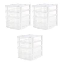 Organizador de Mesa e Bancada Gracious Living com 4 Gavetas (Kit com 3) Organizador de Mesa e Bancada Gracious Living com 4 Gavetas (Kit com 3)