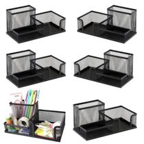 Organizador De Mesa Escritório Quarto Preto Porta Clips 6 Un