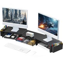 Organizador de mesa Gianotter com monitor duplo Stand Riser preto