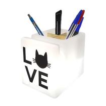 Organizador de Mesa Iluminado Porta Celular Gato Decorfun