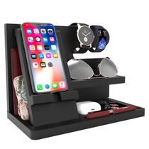Organizador de mesa Iswabard Wooden Phone Dock Key Holder 25x15x19cm Organizador de mesa Iswabard Wooden Phone Dock Key Holder 25x15x19cm