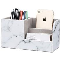 Organizador de mesa KINGFOM Grey Marble PU Leather Organizador de mesa KINGFOM Grey Marble PU Leather