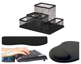 Organizador De Mesa + Kit Pad (mouse Pad E Apoio De Teclado)