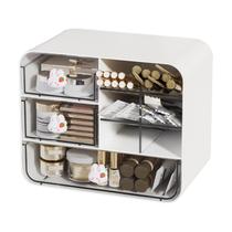 Organizador de mesa LAFANDE pequeno com gaveta de 3 níveis empilhável Organizador de mesa LAFANDE pequeno com gaveta de 3 níveis empilhável