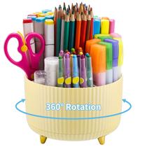 Organizador de mesa Marbrasse, giratório de 360, com 5 compartimentos, amarelo Organizador de mesa Marbrasse, giratório de 360, com 5 compartimentos, amarelo
