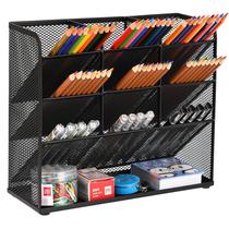 Organizador de mesa Marbrasse Mesh Porta-canetas com 9 compartimentos Organizador de mesa Marbrasse Mesh Porta-canetas com 9 compartimentos