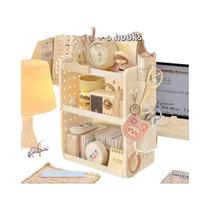 Organizador De Mesa Multifuncional De 3 Camadas, Suporte Para Canetas, Prateleira De Armazenamento