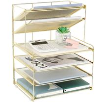 Organizador de Mesa OPNICE com 6 Bandejas para Papéis Dourado